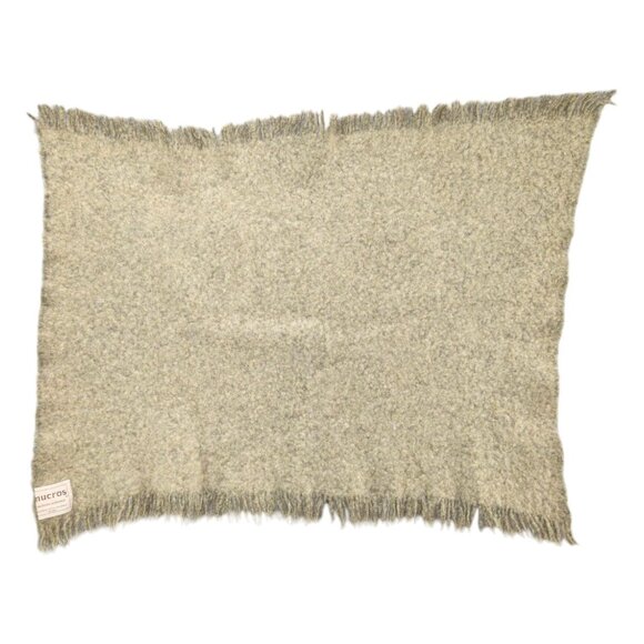 Mucros Weavers Workshop Scarf Womens Green Wool Fringe Killarney Ireland 36x28 - Picture 1 of 6